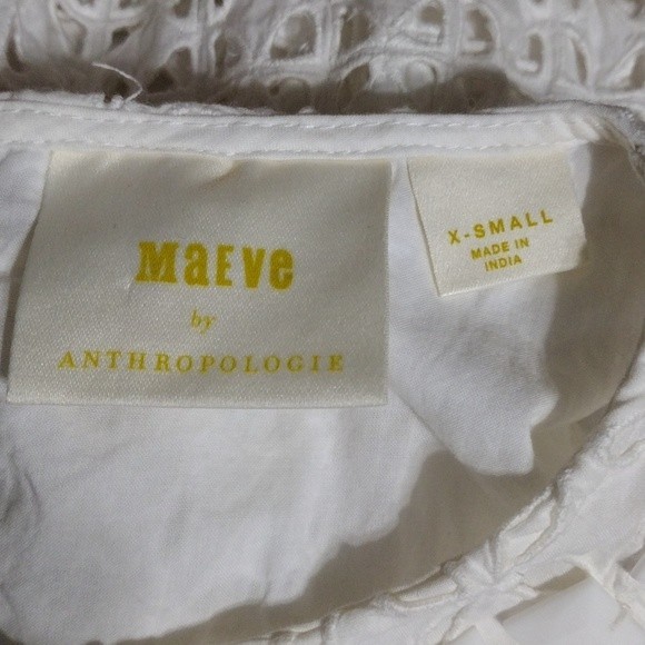 Maeve Anthropologie Monika Beaded Eyelet Embroidered Vacation Boho Tank Top XS - Picture 9 of 10